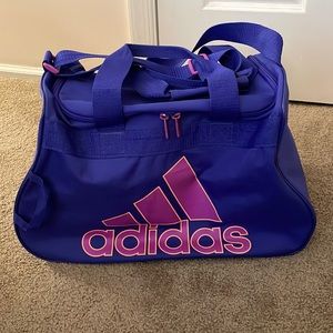 royal blue + pink adidas mini duffel